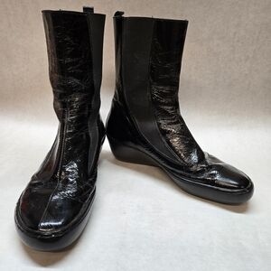 Yves Desfarge Black leather Boots Size 10